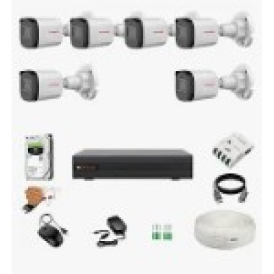 6‑Camera 4K IP Kit + 8‑ch NVR + HDD (2 TB)