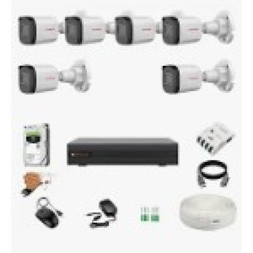 6‑Camera 4K IP Kit + 8‑ch NVR + HDD (2 TB)